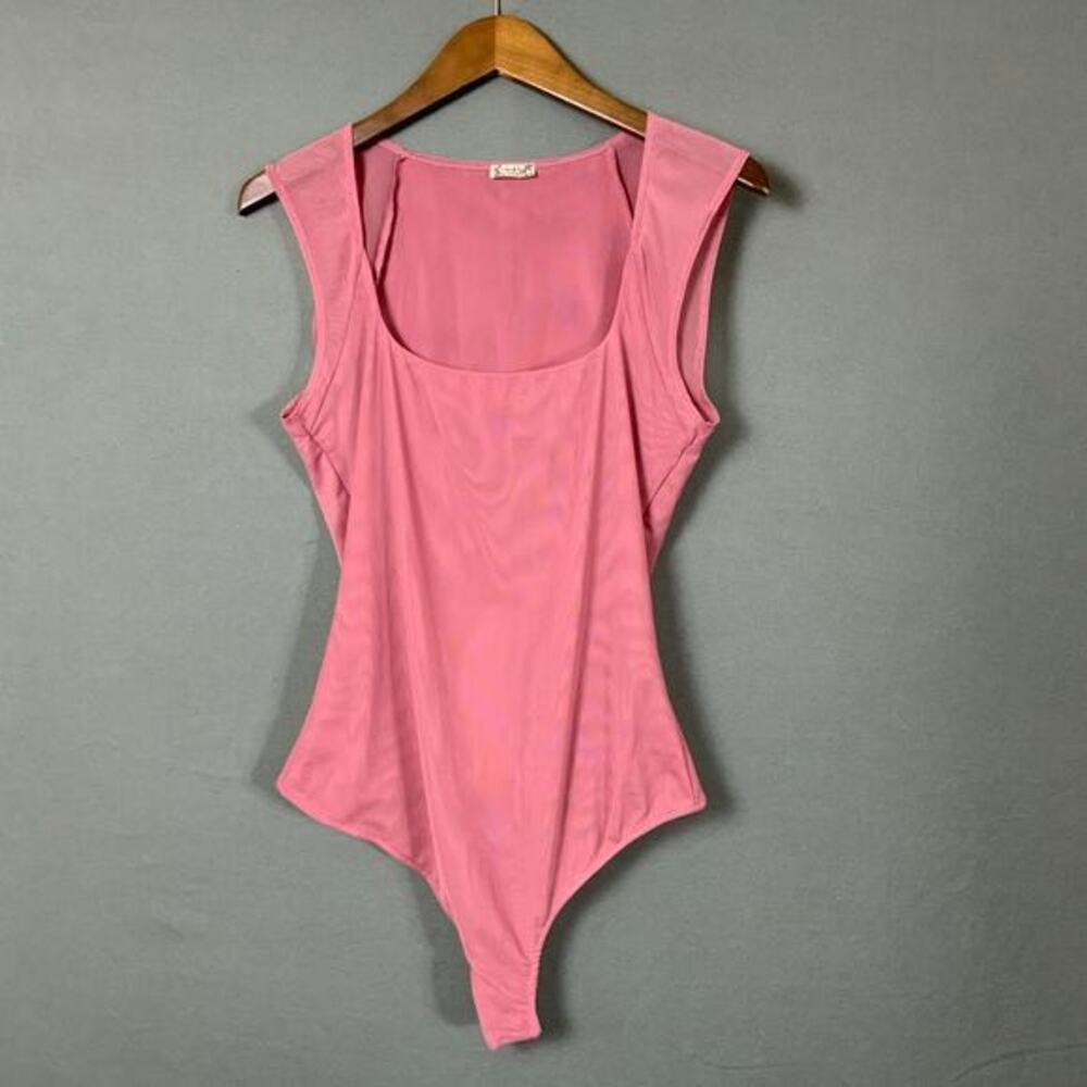 FREE PEOPLE‎ Intimately Sheer Bodysuit in Mauve Women's Size Medium Pink